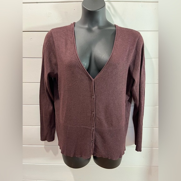 💜 SOYACONCEPT – Plum Buttoned Cardigan (Size XXL) - Picture 9 of 12